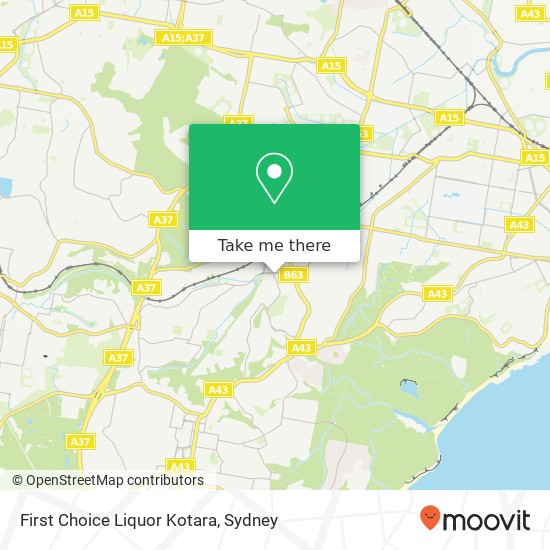 Mapa First Choice Liquor Kotara