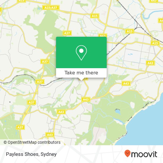 Mapa Payless Shoes, Kotara NSW 2289