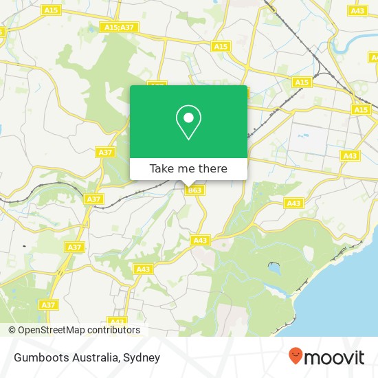 Mapa Gumboots Australia, 75 Park Ave Kotara NSW 2289