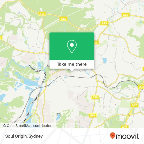 Mapa Soul Origin, Glendale NSW 2285
