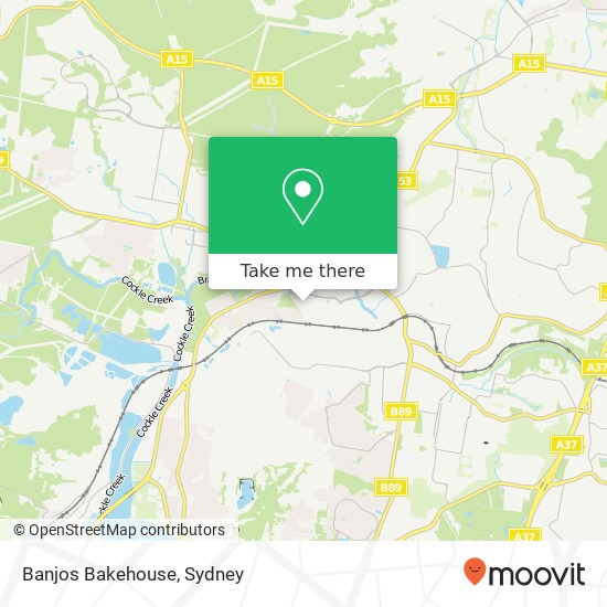 Mapa Banjos Bakehouse, Glendale NSW 2285
