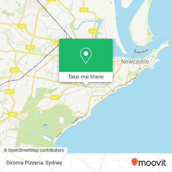 Diroma Pizzeria, 144 Glebe Rd Merewether NSW 2291 map