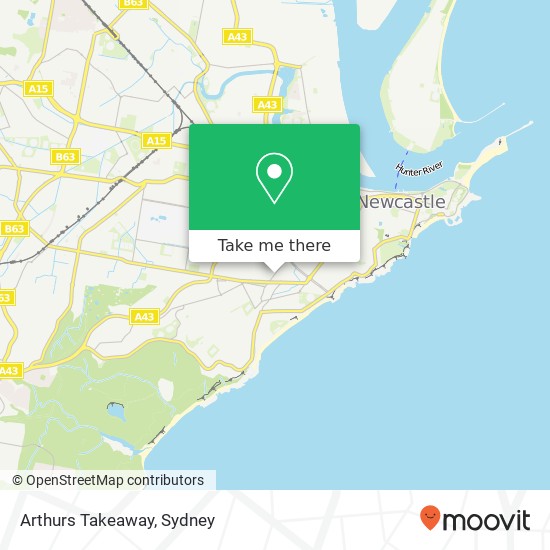 Arthurs Takeaway, Union St The Junction NSW 2291 map