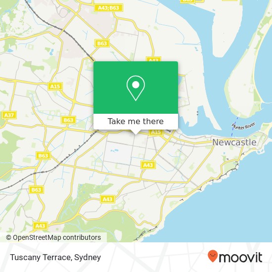 Tuscany Terrace, Denison St Hamilton NSW 2303 map