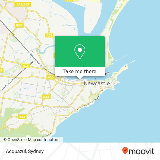 Mapa Acquazul, 1 Honeysuckle Dr Newcastle NSW 2300