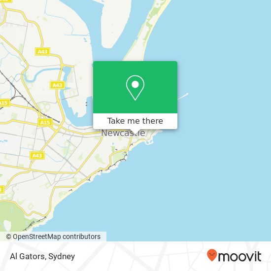 Mapa Al Gators, Pacific St Newcastle NSW 2300