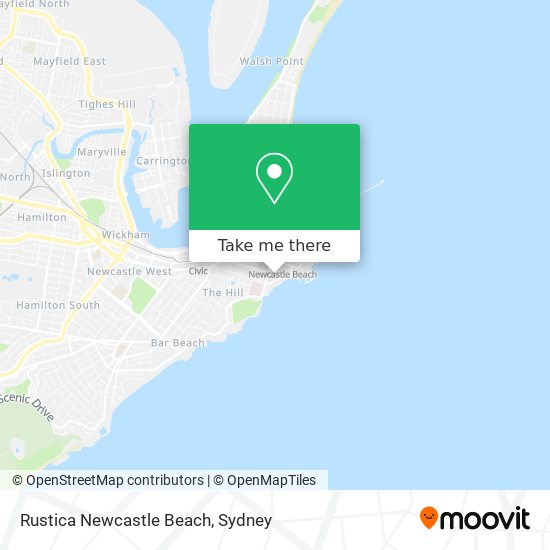 Rustica Newcastle Beach map