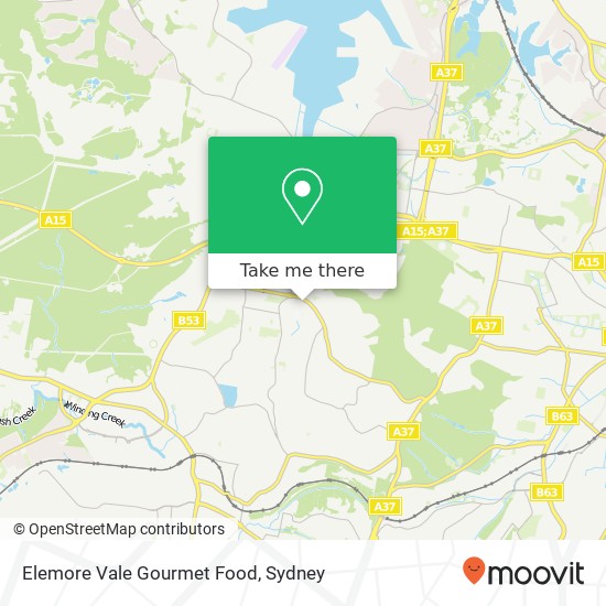 Mapa Elemore Vale Gourmet Food, Elermore Vale NSW 2287