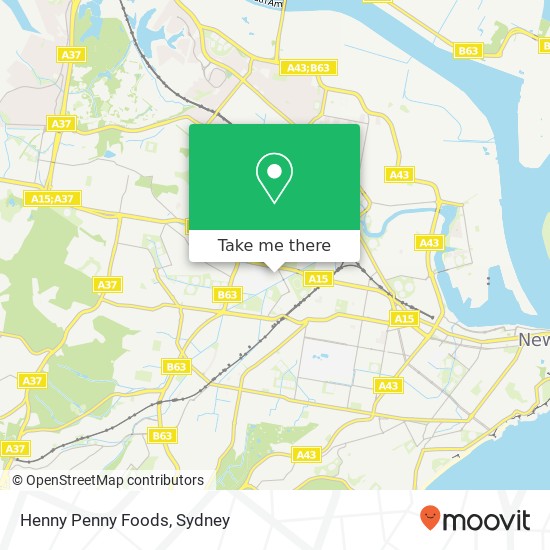 Mapa Henny Penny Foods, 12 Ailsa Rd Broadmeadow NSW 2292