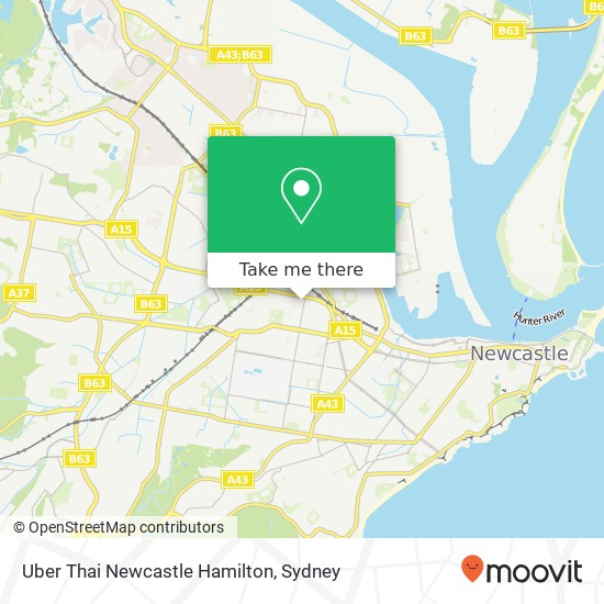 Uber Thai Newcastle Hamilton, 50 Beaumont St Hamilton NSW 2303 map