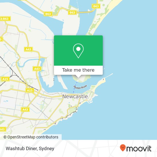 Washtub Diner, Mitchell St Stockton NSW 2295 map
