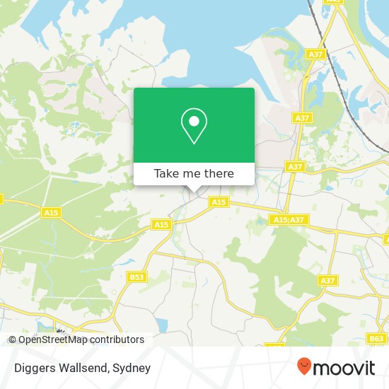 Mapa Diggers Wallsend