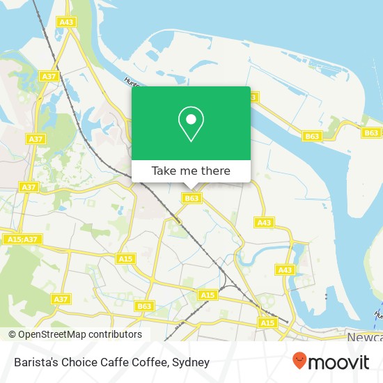 Mapa Barista's Choice Caffe Coffee, Mayfield NSW 2304