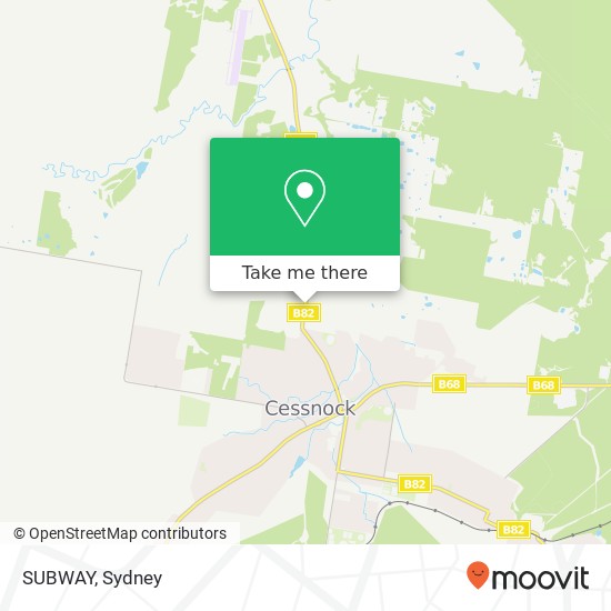 Mapa SUBWAY, Wine Country Dr Cessnock NSW 2325