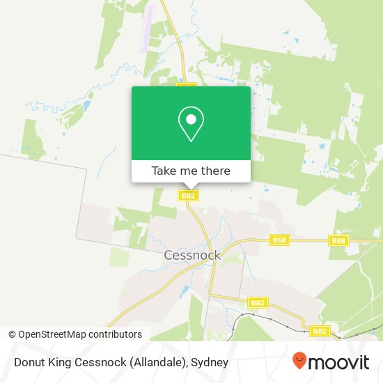 Mapa Donut King Cessnock (Allandale), 36 Wine Country Dr Cessnock NSW 2325