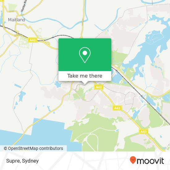 Supre, Mitchell Dr East Maitland NSW 2323 map