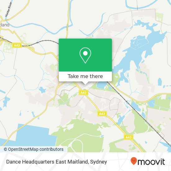 Mapa Dance Headquarters East Maitland, 23 Chifley St East Maitland NSW 2323