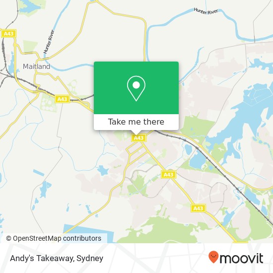 Andy's Takeaway, Newcastle Rd East Maitland NSW 2323 map