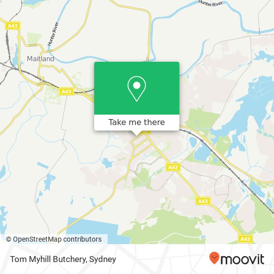 Mapa Tom Myhill Butchery, High St East Maitland NSW 2323