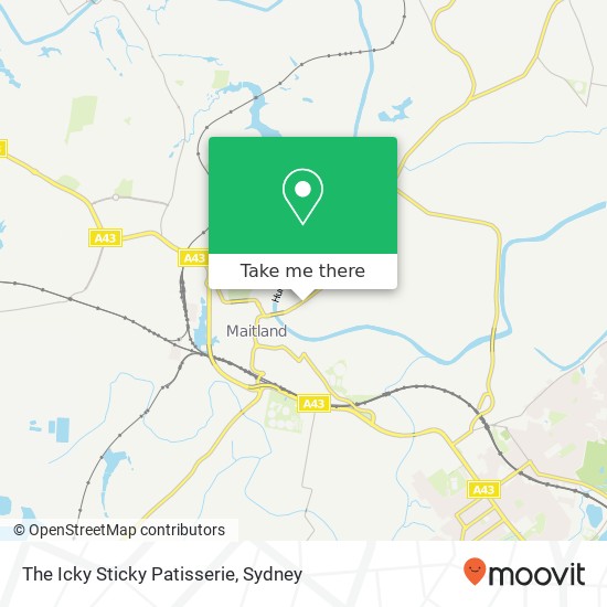 Mapa The Icky Sticky Patisserie, 27 Belmore Rd Lorn NSW 2320