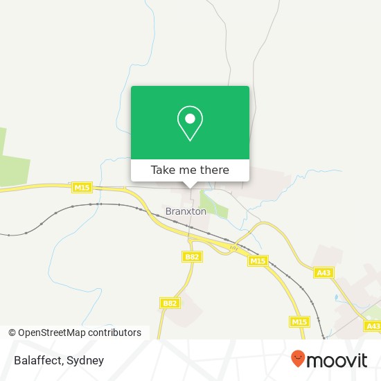 Mapa Balaffect, 72A Maitland St Branxton NSW 2335