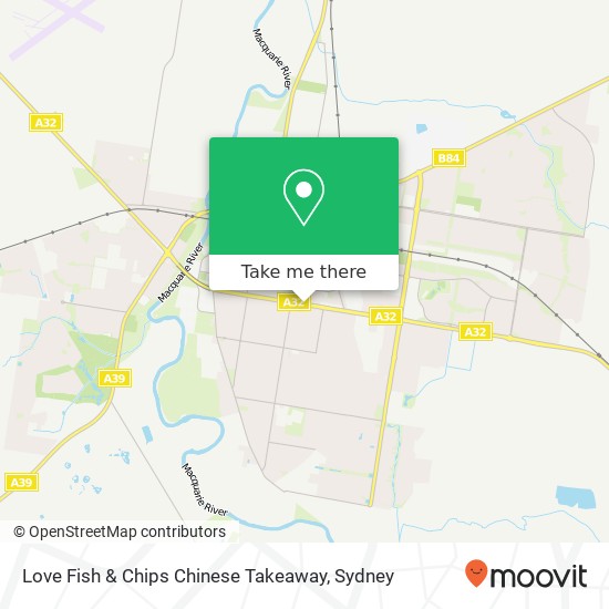 Mapa Love Fish & Chips Chinese Takeaway, Cobra St Dubbo NSW 2830