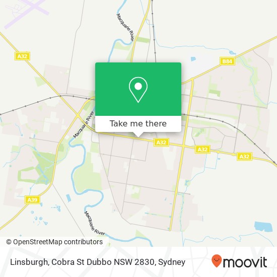 Mapa Linsburgh, Cobra St Dubbo NSW 2830