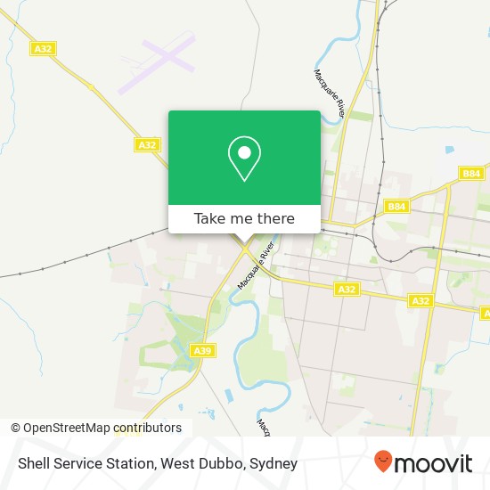 Mapa Shell Service Station, West Dubbo, Dubbo NSW