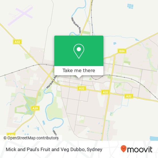 Mapa Mick and Paul's Fruit and Veg Dubbo, 100 Gipps St Dubbo NSW 2830