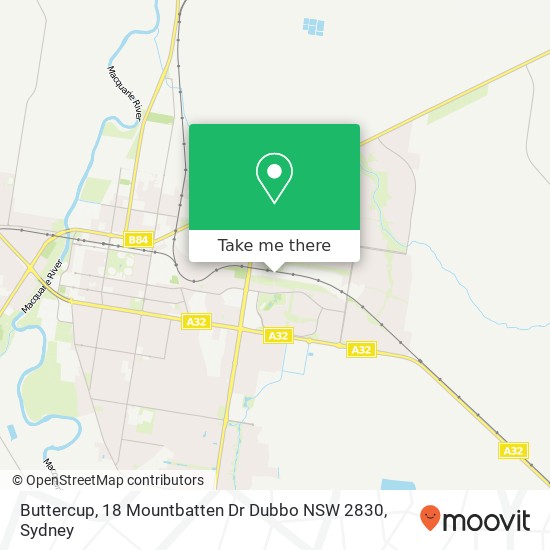 Mapa Buttercup, 18 Mountbatten Dr Dubbo NSW 2830