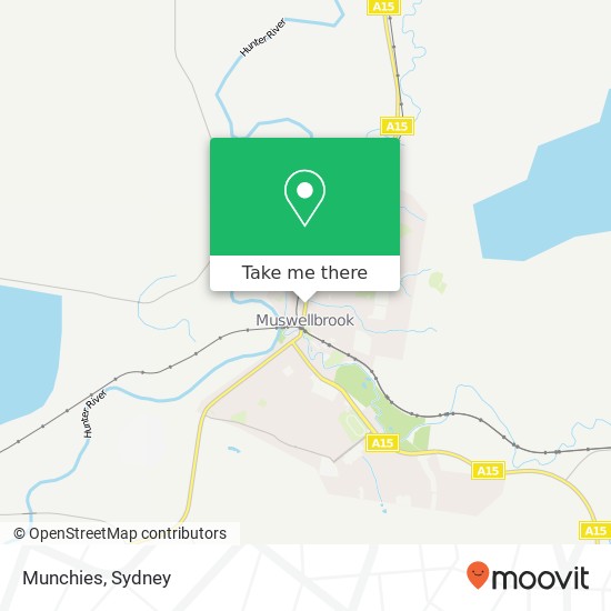 Mapa Munchies, Bridge St Muswellbrook NSW 2333