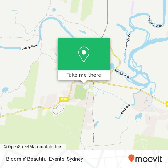 Mapa Bloomin' Beautiful Events, Avondale St Wauchope NSW 2446