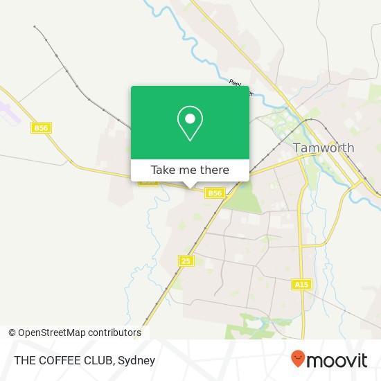 Mapa THE COFFEE CLUB, 3 Ridge St West Tamworth NSW 2340