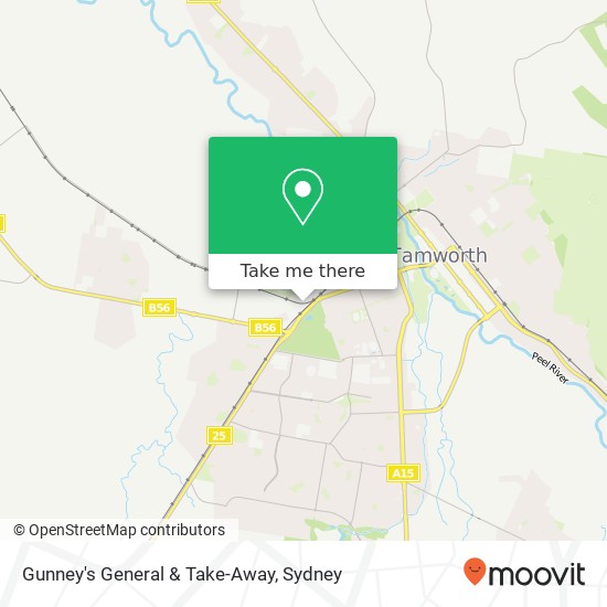 Mapa Gunney's General & Take-Away, Gunnedah Rd Taminda NSW 2340