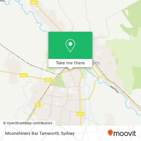 Moonshiners Bar Tamworth map