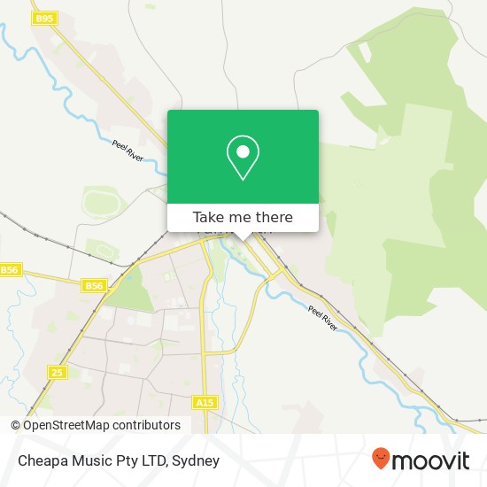 Cheapa Music Pty LTD, 427 Peel St Tamworth NSW 2340 map