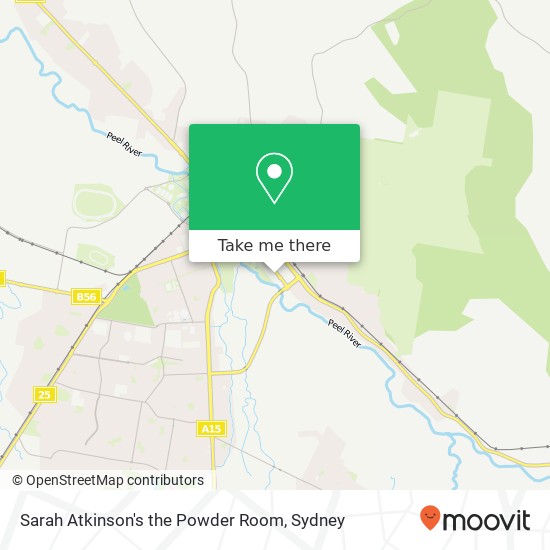 Mapa Sarah Atkinson's the Powder Room, 533 Peel St Tamworth NSW 2340