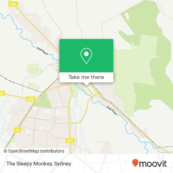 Mapa The Sleepy Monkey, 403 Peel St Tamworth NSW 2340