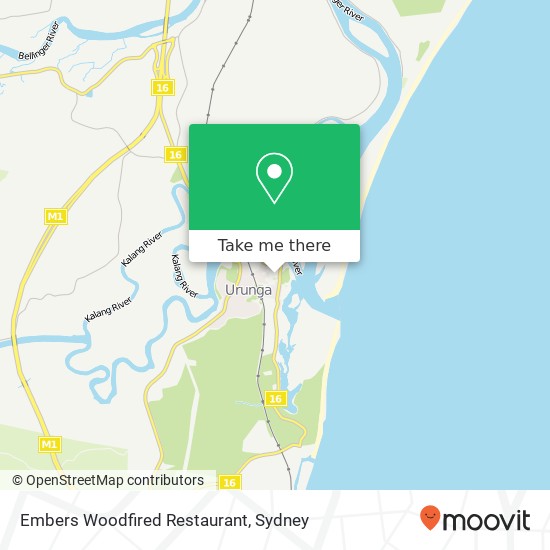 Embers Woodfired Restaurant, 24 Bonville St Urunga NSW 2455 map