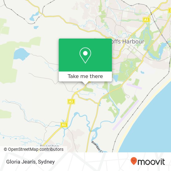 Mapa Gloria Jean's, 380 Pacific Hwy North Boambee Valley NSW 2450