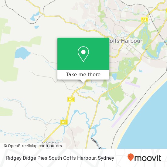 Mapa Ridgey Didge Pies South Coffs Harbour, 380 Pacific Hwy North Boambee Valley NSW 2450