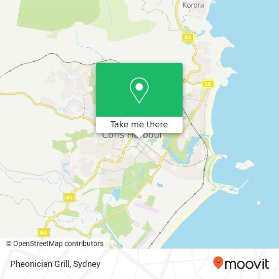 Mapa Pheonician Grill, 100 Harbour Dr Coffs Harbour NSW 2450