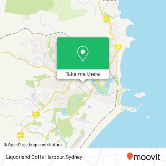 Mapa Liquorland Coffs Harbour