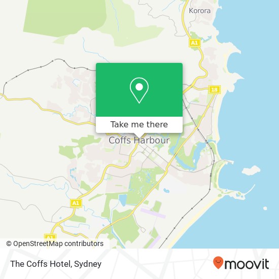 The Coffs Hotel map