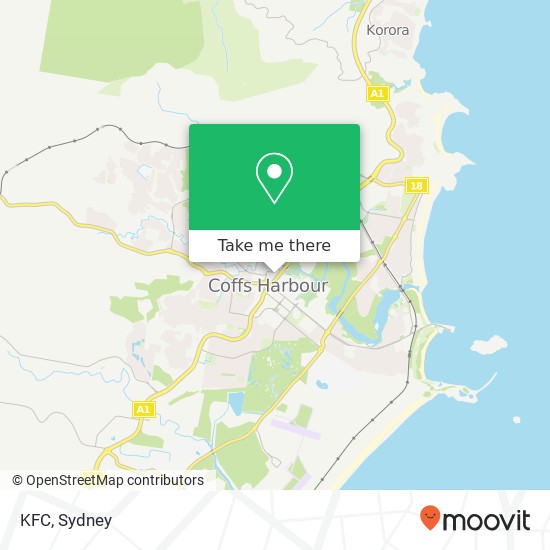 Mapa KFC, Grafton St Coffs Harbour NSW 2450