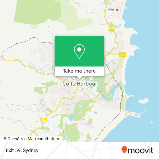 Mapa Exit 59, Elbow St Coffs Harbour NSW 2450