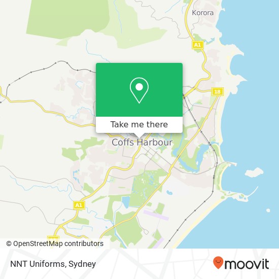 Mapa NNT Uniforms, 127 West High St Coffs Harbour NSW 2450