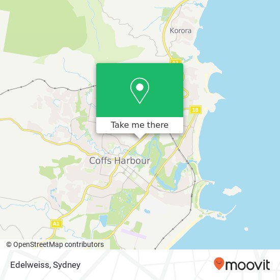 Mapa Edelweiss, 168 Pacific Hwy Coffs Harbour NSW 2450