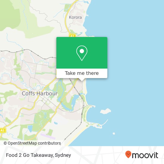 Mapa Food 2 Go Takeaway, 35 Ocean Pde Coffs Harbour NSW 2450