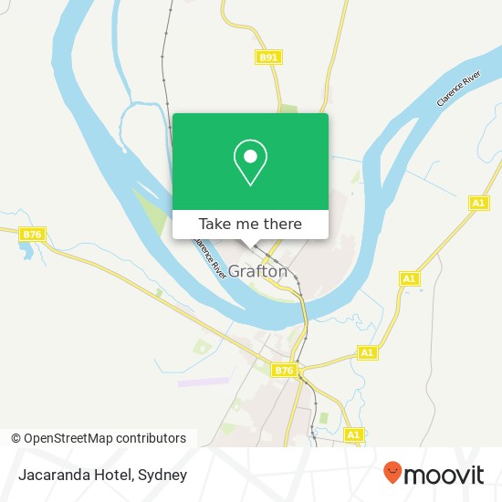 Mapa Jacaranda Hotel, 154 Pound St Grafton NSW 2460